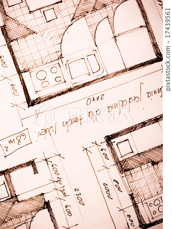 Close up of a blueprint, natural colorful tone 17439561