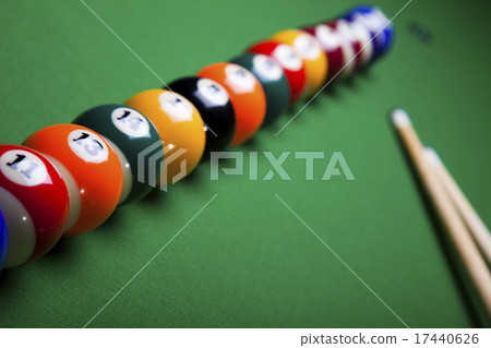 Snooker player, vivid colors, natural tone 17440626