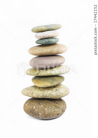 Balanced Zen stones isolated on white background Balanced Zen stones isolated on white background 17442152
