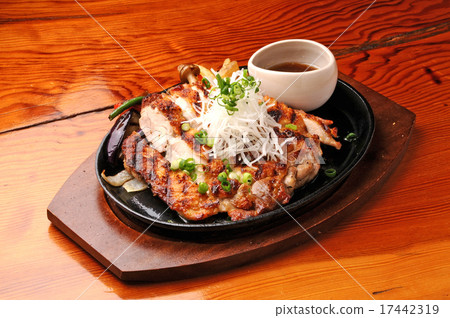 Grilled chicken with grass Grilled chicken with grass 17442319