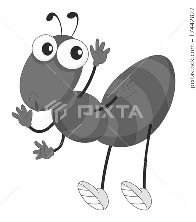 Little ant waving on white Little ant waving on white 17442822