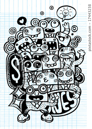 Crazy doodle Money,doodle drawing style 17443238