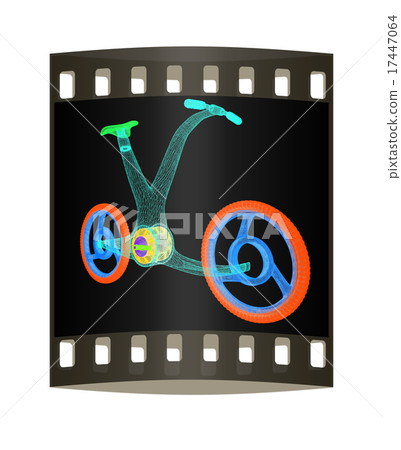 3d modern bike concept. The film strip 17447064