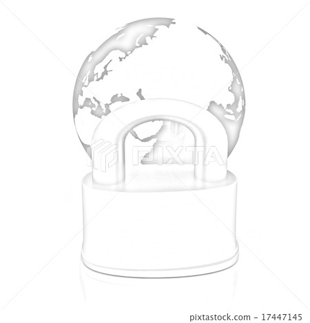 globe and padlock globe and padlock 17447145
