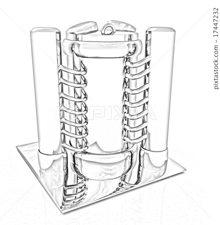 Abstract chrome metal pressure vessel Abstract chrome metal pressure vessel 17447232