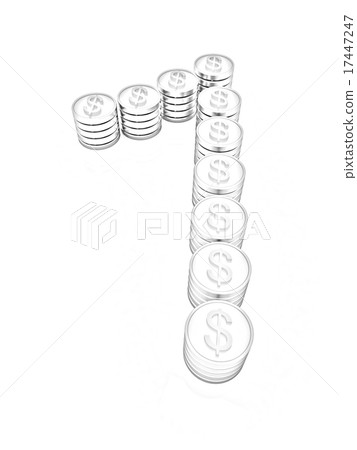 the number "one" of gold coins with dollar sign the number "one" of gold coins with dollar sign 17447247