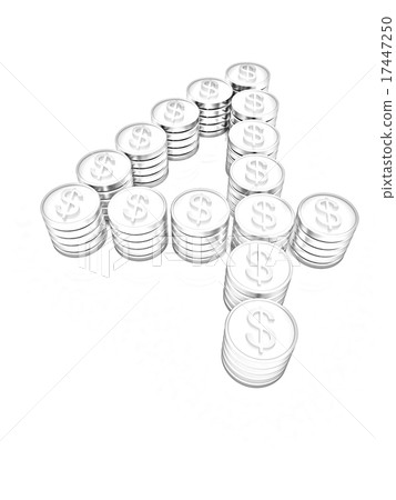 the number "four" of gold coins with dollar sign the number "four" of gold coins with dollar sign 17447250