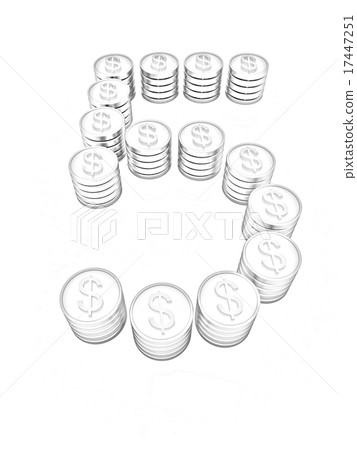 the number "five" of gold coins with dollar sign the number "five" of gold coins with dollar sign 17447251