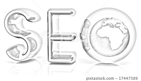 text 'SEO' with earth globe, symbol text 'SEO' with earth globe, symbol 17447389