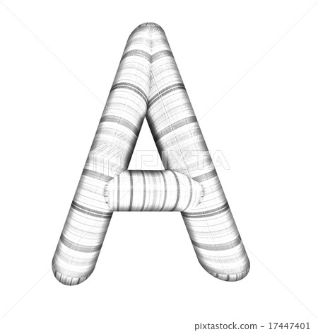 Wooden Alphabet. Letter "A" on a white 17447401