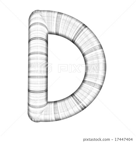 Wooden Alphabet. Letter "D" on a white Wooden Alphabet. Letter "D" on a white 17447404