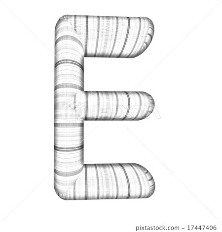Wooden Alphabet. Letter "E" on a white 17447406
