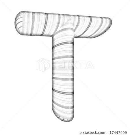 Wooden Alphabet. Letter "T" on a white Wooden Alphabet. Letter "T" on a white 17447409