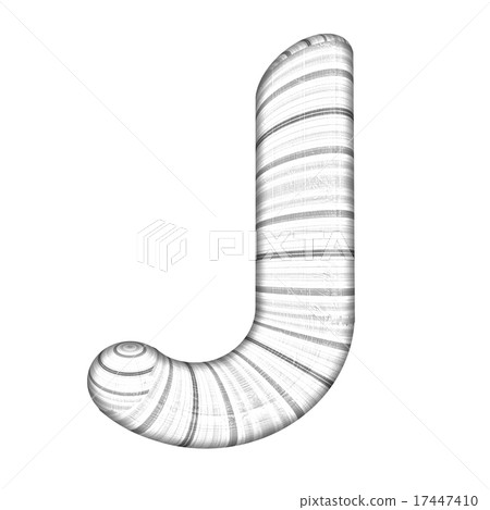 Wooden Alphabet. Letter "J" on a white 17447410