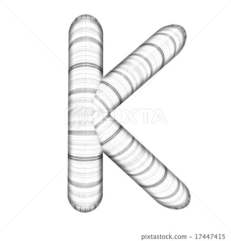 Wooden Alphabet. Letter "K" on a white Wooden Alphabet. Letter "K" on a white 17447415