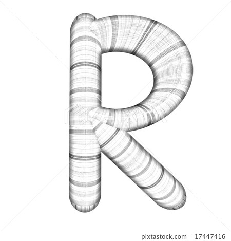 Wooden Alphabet. Letter "R" on a white Wooden Alphabet. Letter "R" on a white 17447416