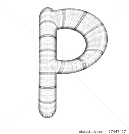 Wooden Alphabet. Letter "P" on a white Wooden Alphabet. Letter "P" on a white 17447417