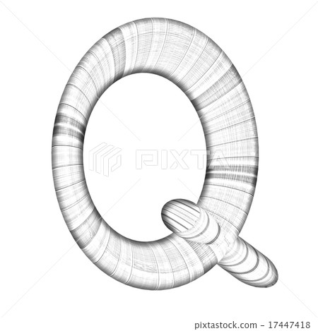 Wooden Alphabet. Letter "Q" on a white Wooden Alphabet. Letter "Q" on a white 17447418