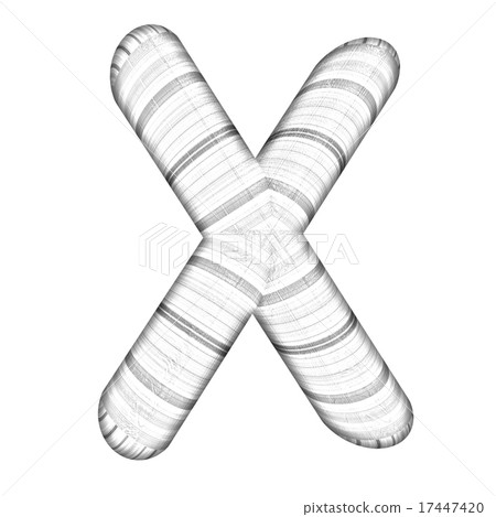 Wooden Alphabet. Letter "X" on a white Wooden Alphabet. Letter "X" on a white 17447420