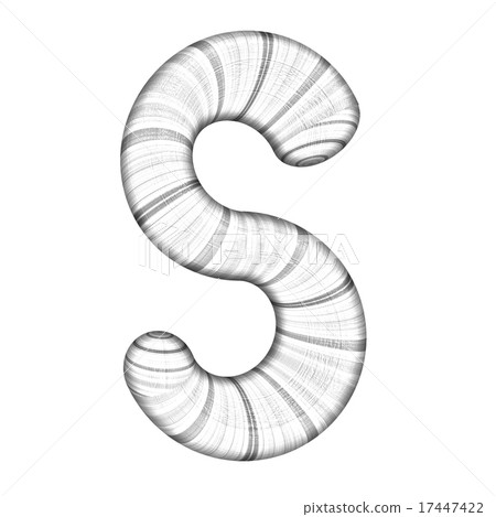 Wooden Alphabet. Letter "S" on a white 17447422
