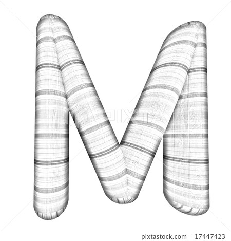Wooden Alphabet. Letter "M" on a white Wooden Alphabet. Letter "M" on a white 17447423