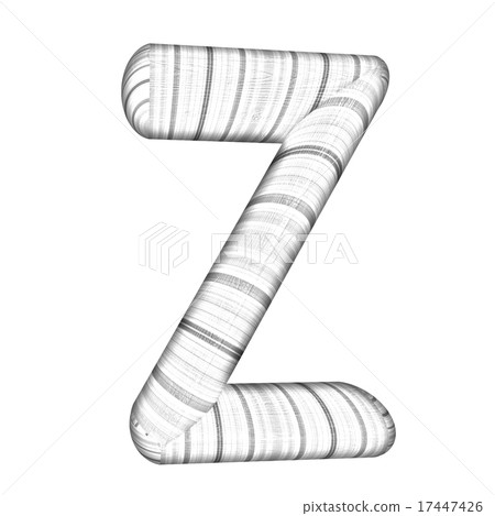 Wooden Alphabet. Letter "Z" on a white 17447426