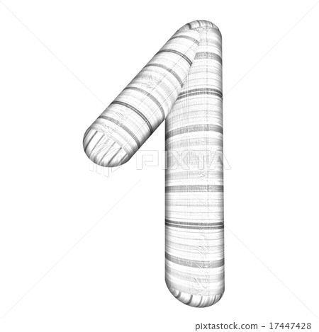 Wooden number "1"- one on a white. 17447428