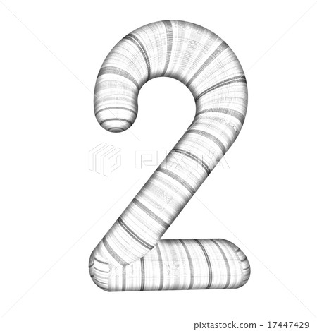 Wooden number "2"- two on a white. Wooden number "2"- two on a white. 17447429