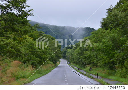 One road in the mountains between the rain One road in the mountains between the rain 17447550