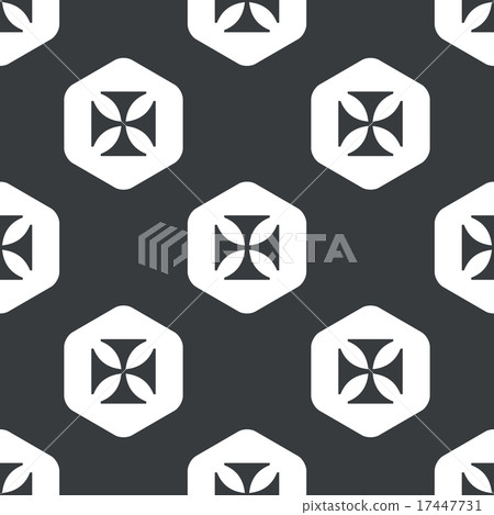 Black hexagon maltese cross pattern 17447731
