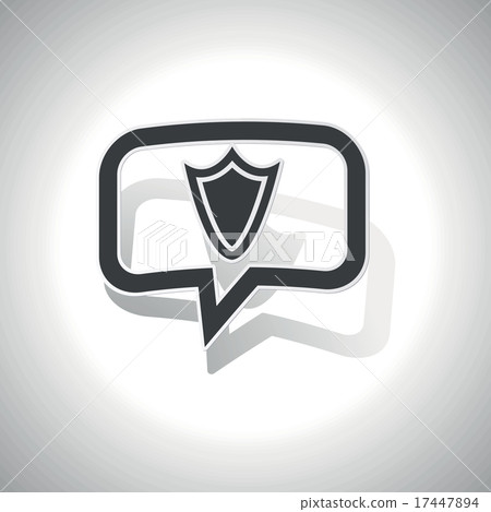 Curved shield message icon 17447894