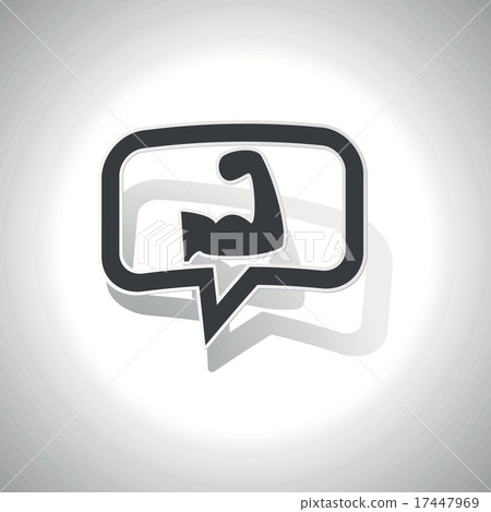 Curved muscular arm message icon 17447969
