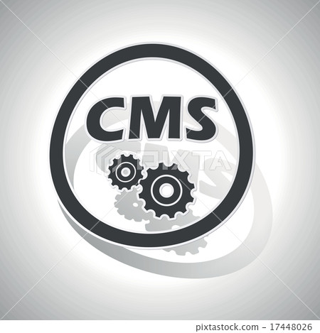 CMS settings sign sticker, curved 17448026