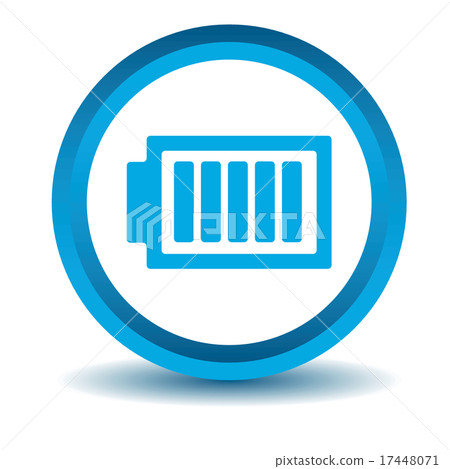 Charged battery icon, blue, 3D 17448071