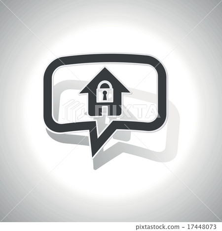 Curved locked house message icon 17448073