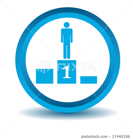 Pedestal icon, blue, 3D Pedestal icon, blue, 3D 17448186