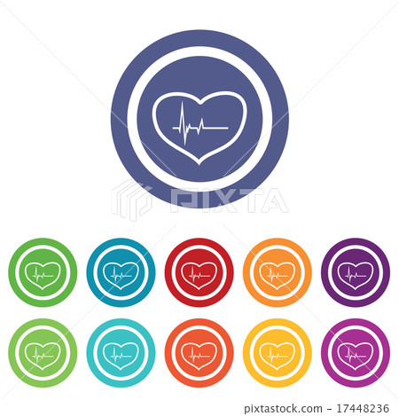 Cardiology signs colored set 17448236