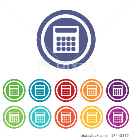 Calculator signs colored set Calculator signs colored set 17448385