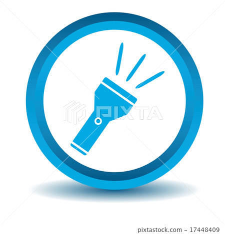 Flashlight icon, blue, 3D 17448409