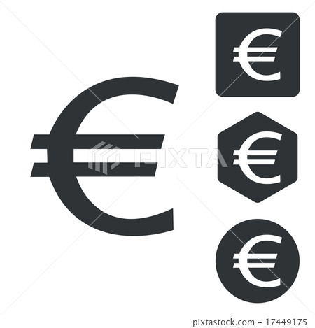 Euro icon set, monochrome - Stock Illustration [17449175] - PIXTA