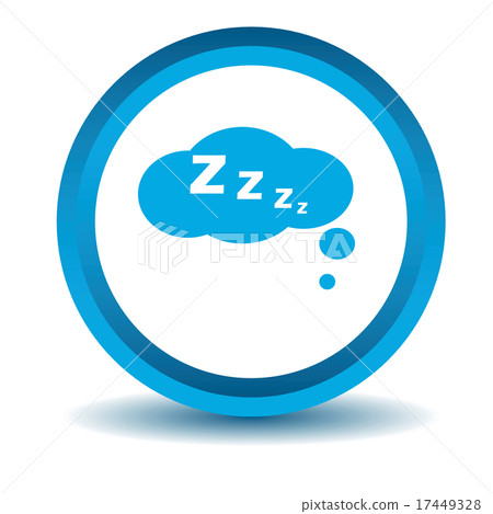 Sleeping icon, blue, 3D Sleeping icon, blue, 3D 17449328