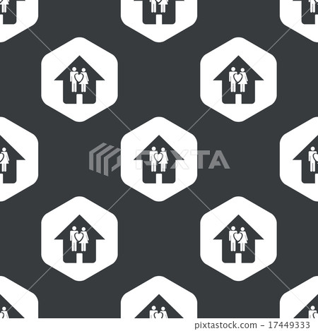 Black hexagon family house pattern 17449333