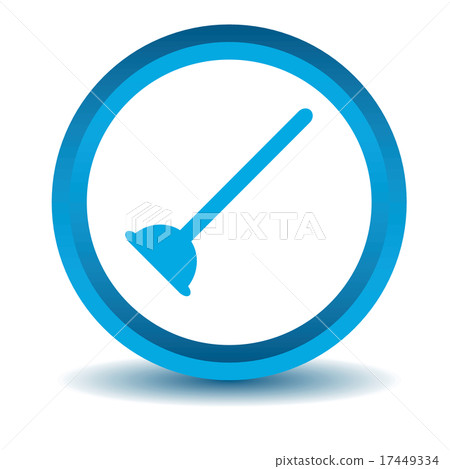Plunger icon, blue, 3D 17449334