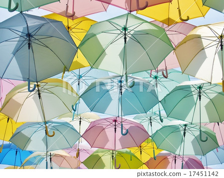 multicolored umbrellas in pastel style. multicolored umbrellas in pastel style. 17451142