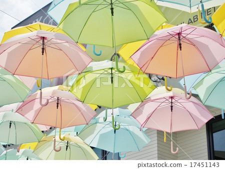 multicolored umbrellas in pastel style. multicolored umbrellas in pastel style. 17451143