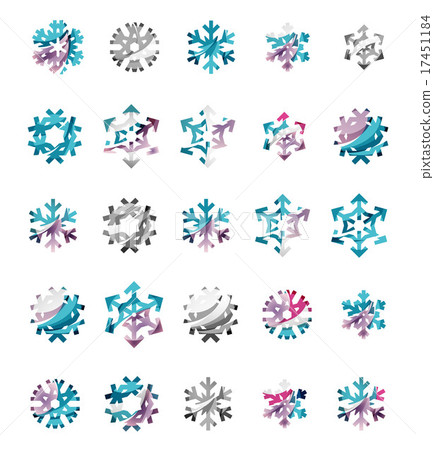 Set of abstract colorful snowflake logo icons Set of abstract colorful snowflake logo icons 17451184