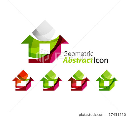 Set of abstract geometric company logo home, house Set of abstract geometric company logo home, house 17451230