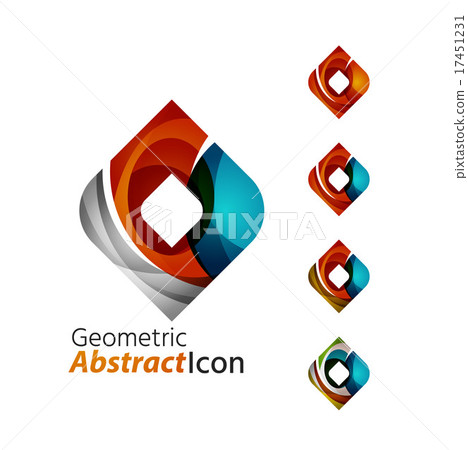 Set of abstract geometric company logo square 17451231