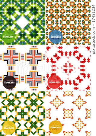 Vector set of colorful seamless geometric patterns Vector set of colorful seamless geometric patterns 17451234