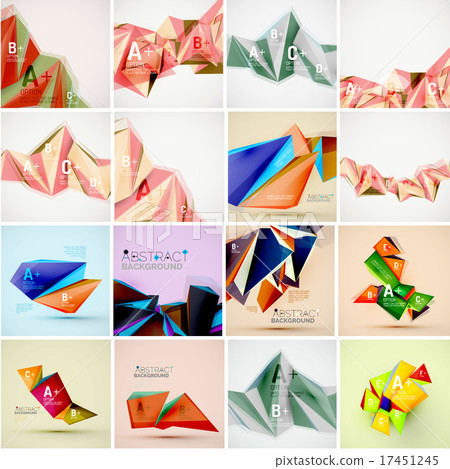 Set of triangle geometric 3d forms. Modern info Set of triangle geometric 3d forms. Modern info 17451245